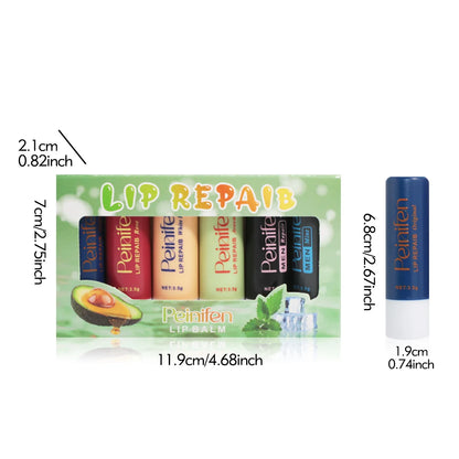 6 Pcs Lip Balm Set Long-lasting Moisturising