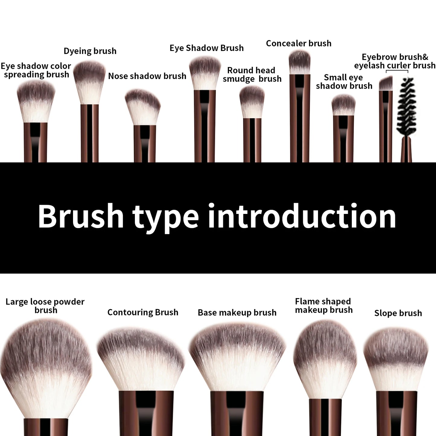 Soft Bristle Kabuki Blending Makeup Brush Set 13Pcs