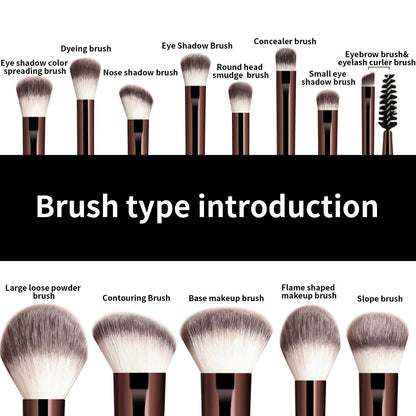 Soft Bristle Kabuki Blending Makeup Brush Set 13Pcs