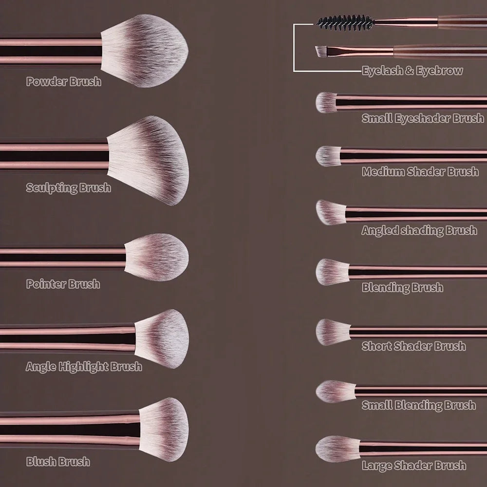 Soft Bristle Kabuki Blending Makeup Brush Set 13Pcs